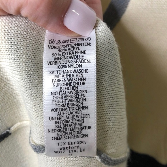 Adrienne Vittadini Open Front Striped Cardigan Size Small Gray Coatigan - Picture 7 of 9